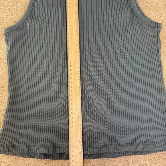 Old Navy Women's Rib-Knit Tank Top Gray Size Large Spaghetti Strap E564 - Picture 8 of 9